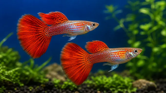 Red and Sunset Guppies