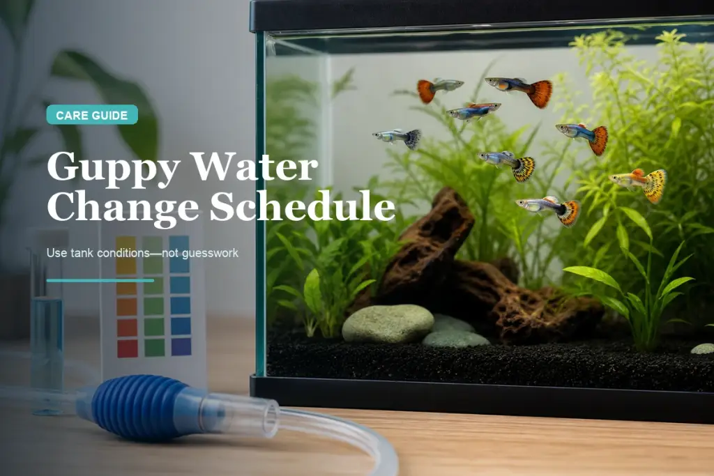 Guppy Water Change Schedule by Tank & Nitrate