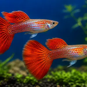 Red Dragon Guppy Breeder Trio live guppy