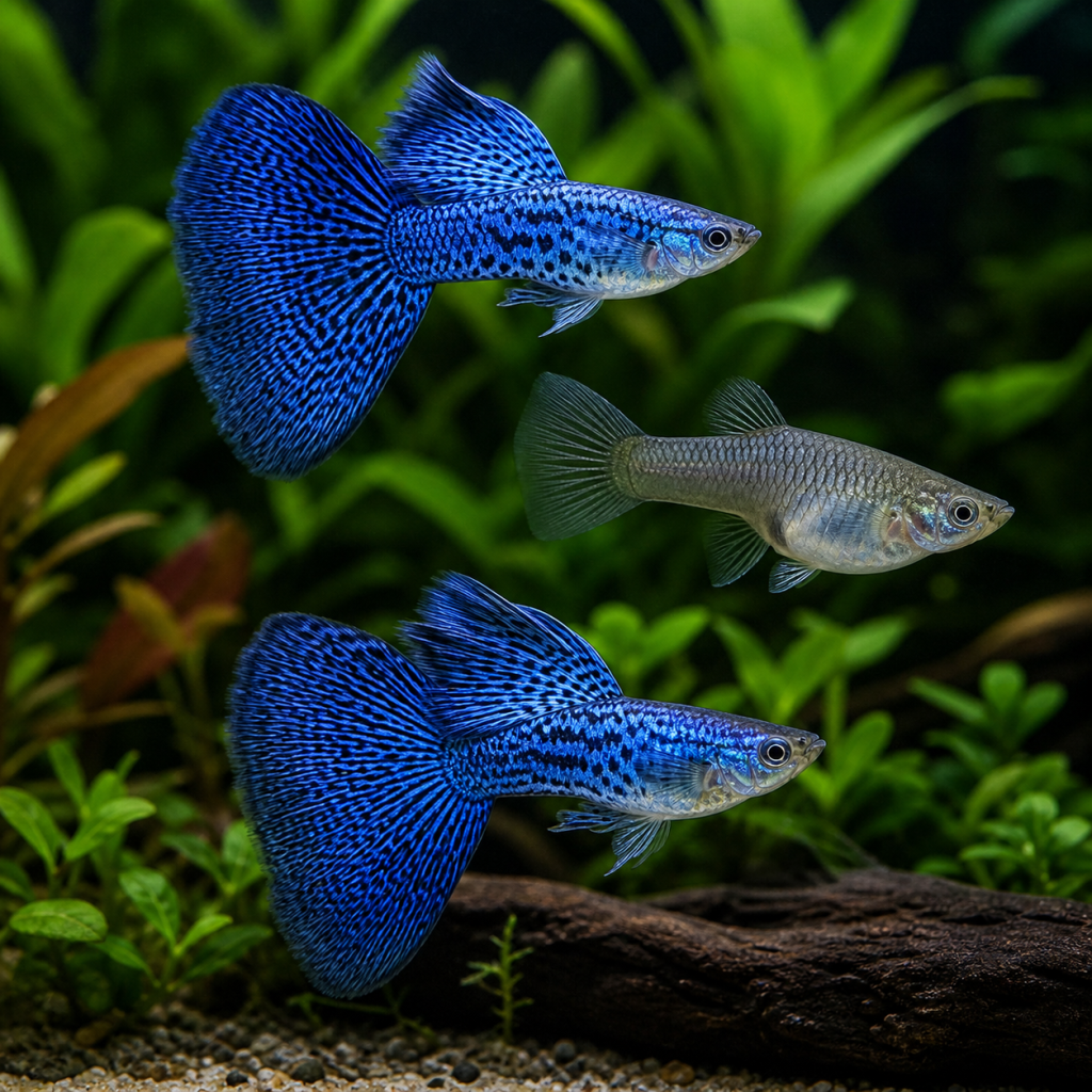 Representative AI-generated image of Blue Dragon Indo Breeder Trio Grade A; not an exact inventory photograph.