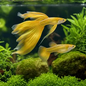 Representative AI-generated image of Full Gold Ribbon 24k Breeding Pair; not an exact inventory photograph.