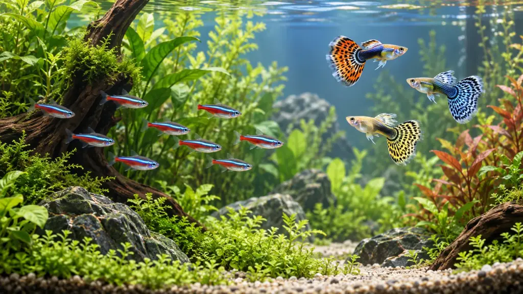 Can Guppies Live with Neon Tetras?