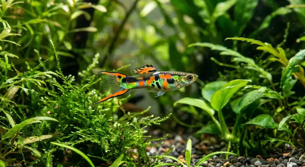 Male Endler's livebearer Poecilia wingei